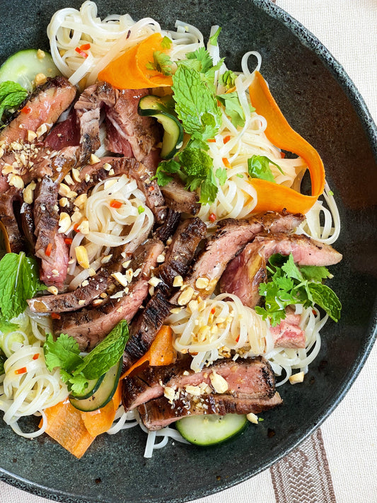 Rice Noodle Steak Salad
